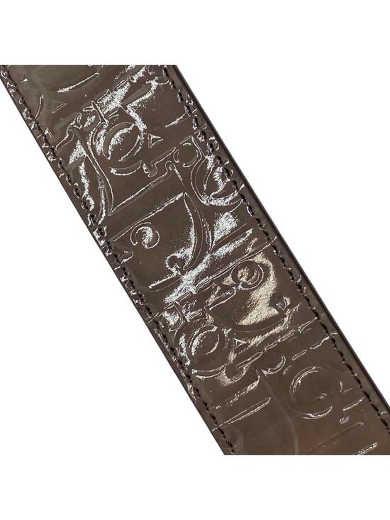 Dior Oblique Embossed Reversible Belt Enamel Patent Leather Brown Everyday main image 9
